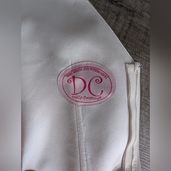 Dolly Parton Couture Bridal White Polka dot Wedding Dress Large Vintage 12 - Picture 8 of 9